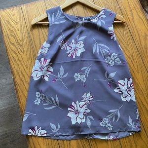 Loft Sleeveless floral print gray NWOT top size XS